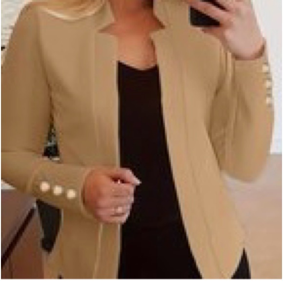 Women’s Fitted Blazer - Versatile Open Front Design - with buttons on sleeves. M - Picture 1 of 2